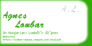 agnes lombar business card